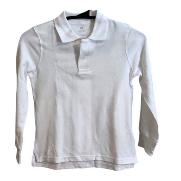 Boys GAP Uniform Long sleeve Polo Shirt Size S White Organic Cotton NWT-READ - Picture 4 of 10